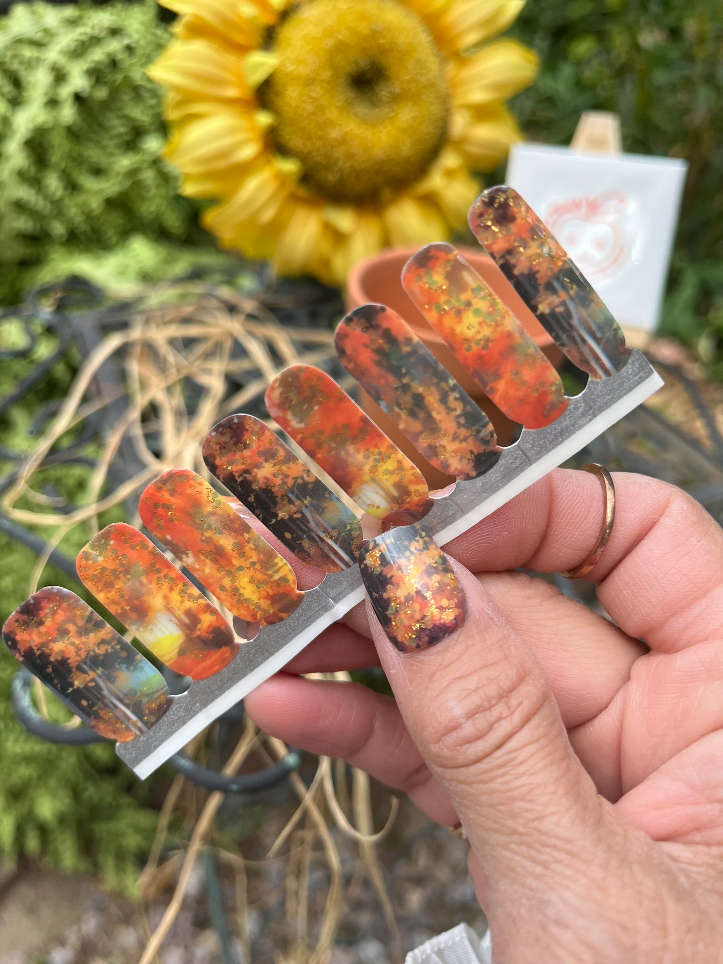 Surefire! Fall Glitter Nail Wraps | Peachy Peach Nails