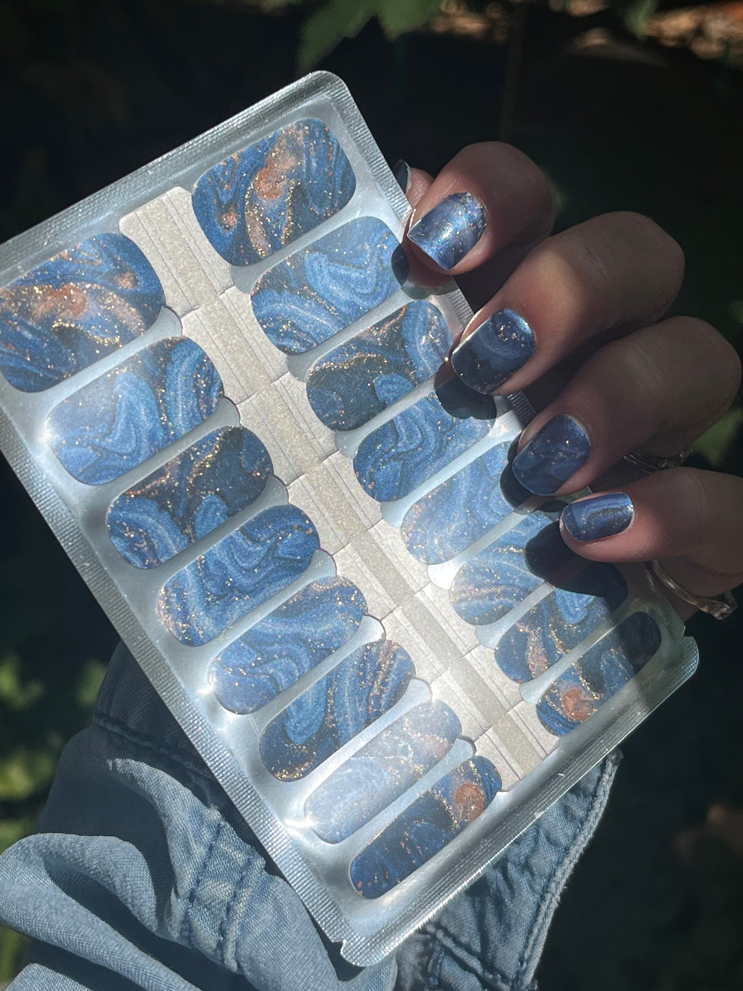 π Perfect Storm β Blue Marble Nail Wraps | Peachy Peach Nails