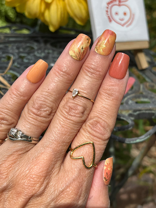 Autumn Gold – Fall Leaves & Sparkle Nail Wraps