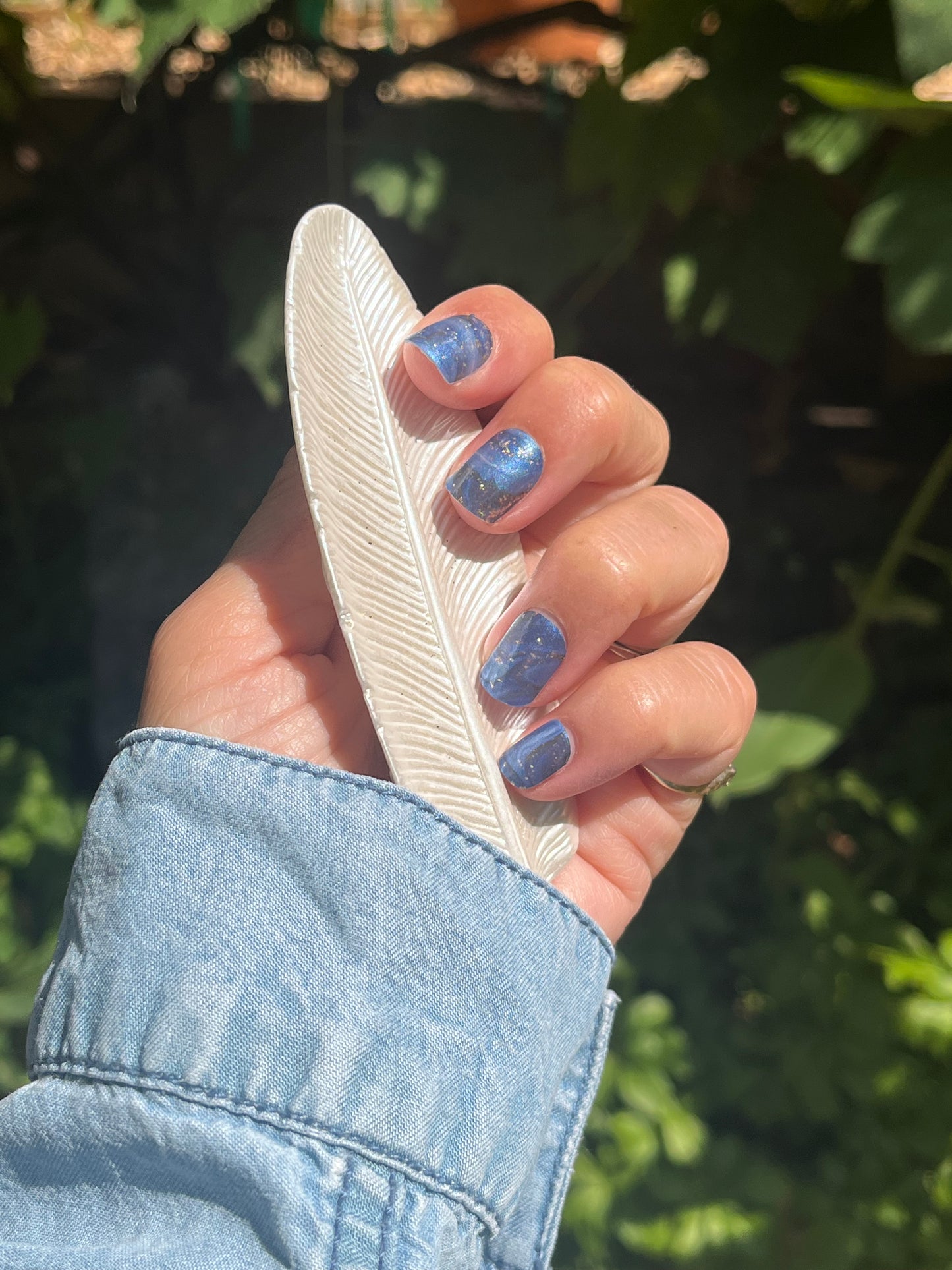 🌊 Perfect Storm – Blue Marble Nail Wraps | Peachy Peach Nails