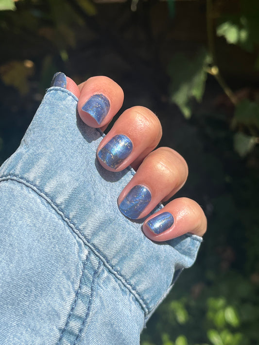 🌊 Perfect Storm – Blue Marble Nail Wraps | Peachy Peach Nails