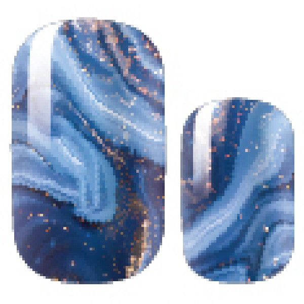 🌊 Perfect Storm – Blue Marble Nail Wraps | Peachy Peach Nails